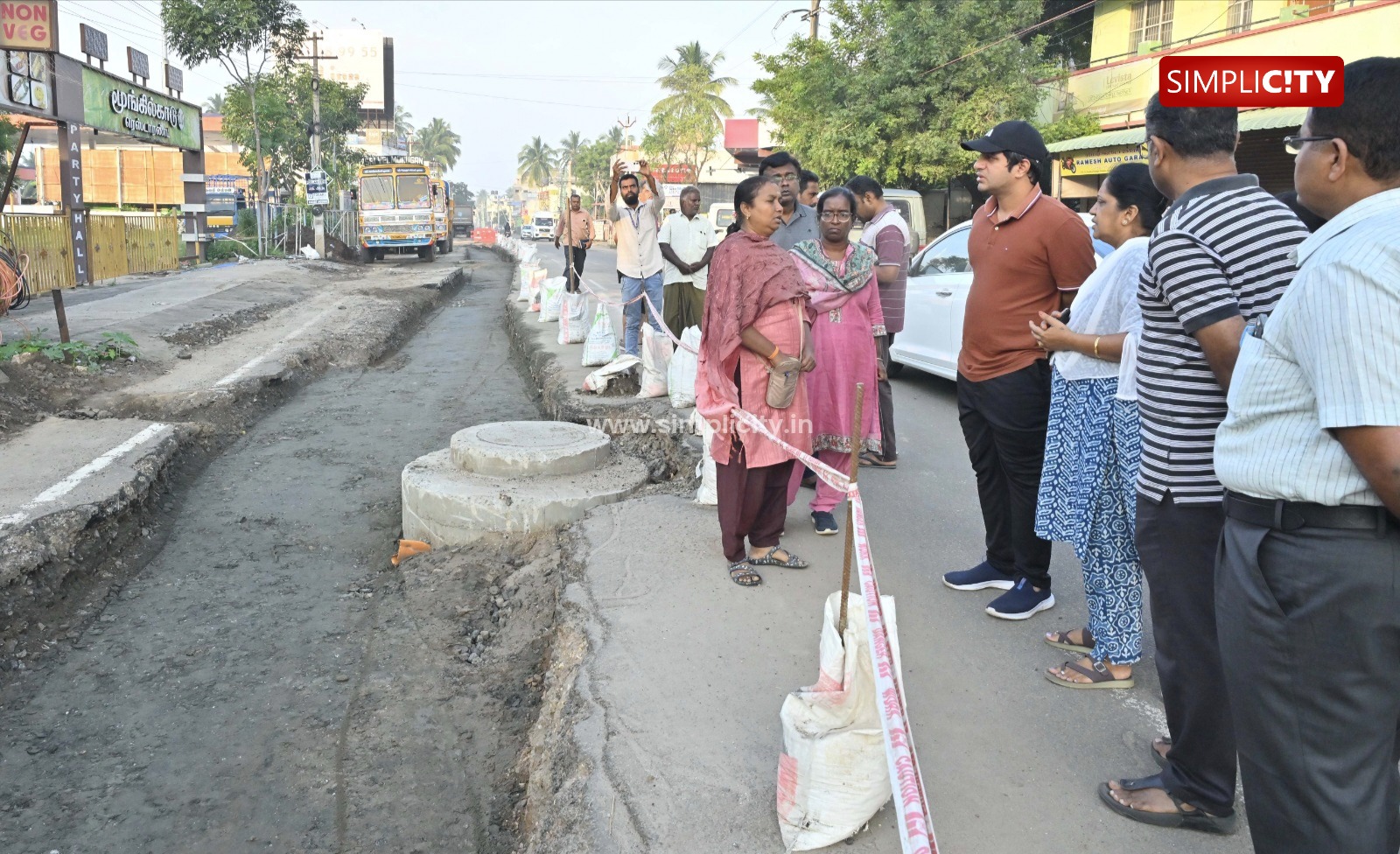 கோவை மருதமலை சாலையில் சீரமைப்பு பணிகளை ஆய்வு செய்த மாநகராட்சி ஆணையாளர்