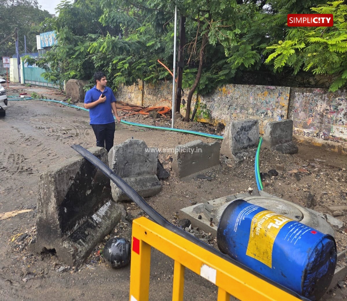 மேட்டுப்பாளையம் சாலையில் தேங்கிய மழைநீர் அகற்றம்: மாநகராட்சி ஆணையாளர் ஆய்வு