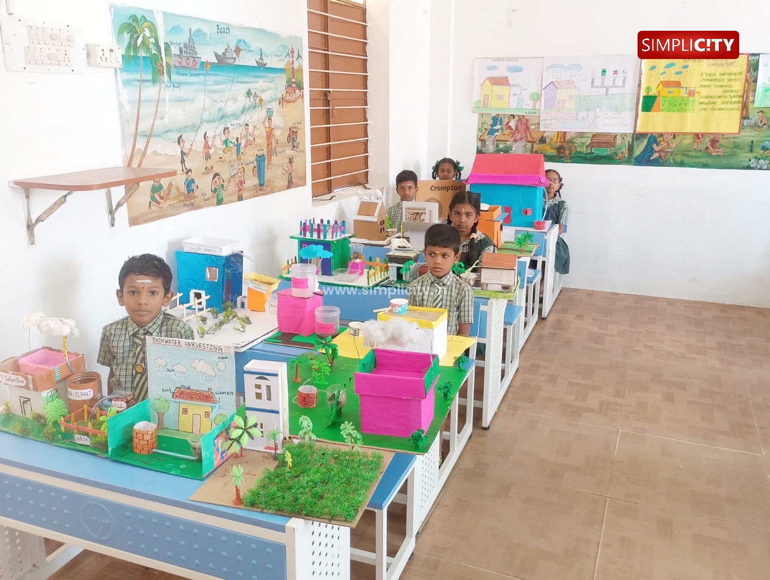 Corporation Primary Students Rally for Rainwater Harvesting Through Exhibitions and Drawings