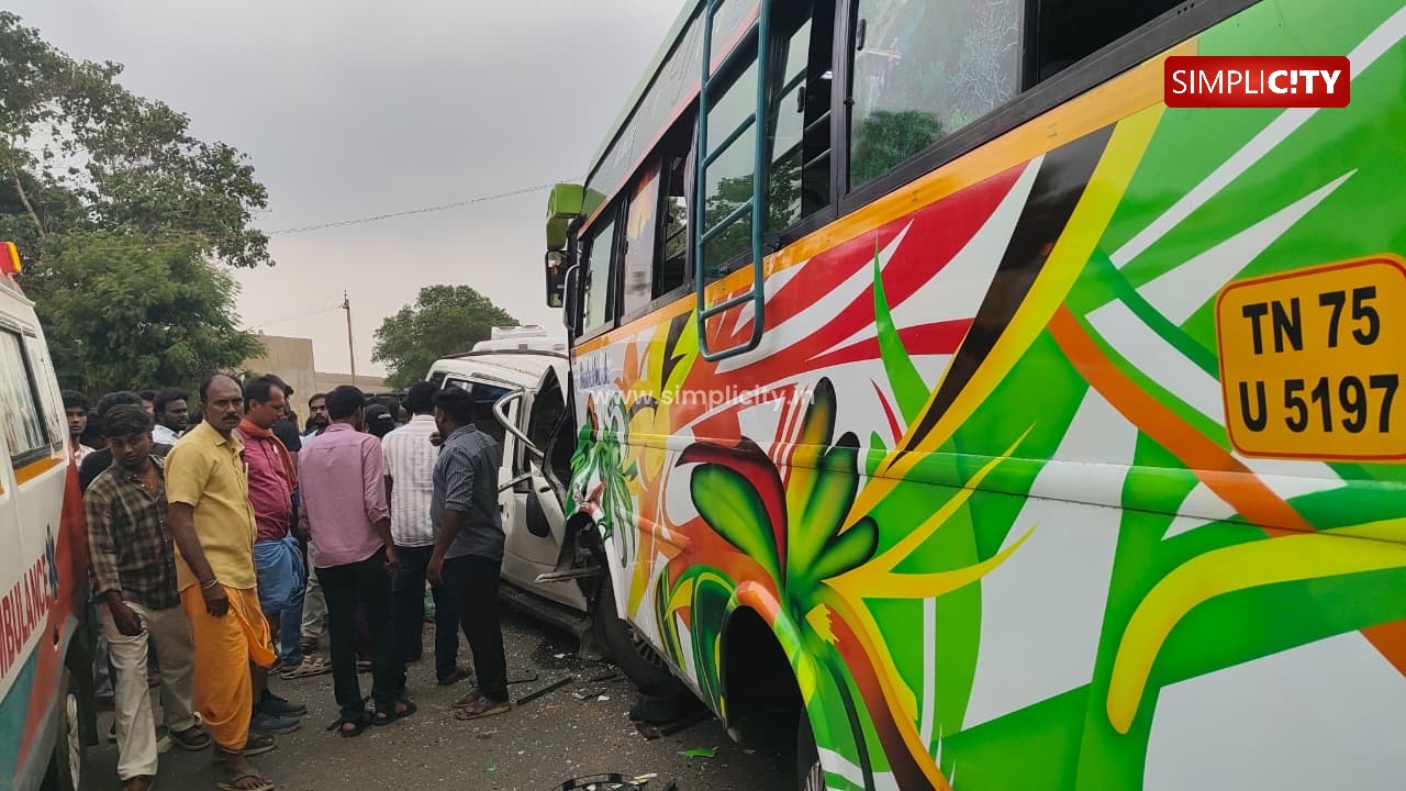 Van, Car Collide Head-On Near Mangarai on Anaikatti Road; Over 10 Injured