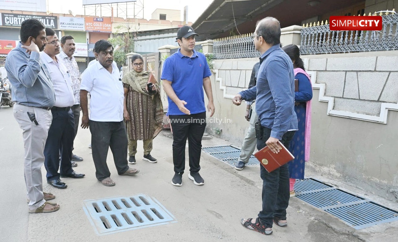 கோவை மேற்கு மண்டலத்தில் மழை நீர் சேகரிப்பு, பாதாள சாக்கடை திட்ட பணிகளை மாநகராட்சி ஆணையாளர் ஆய்வு