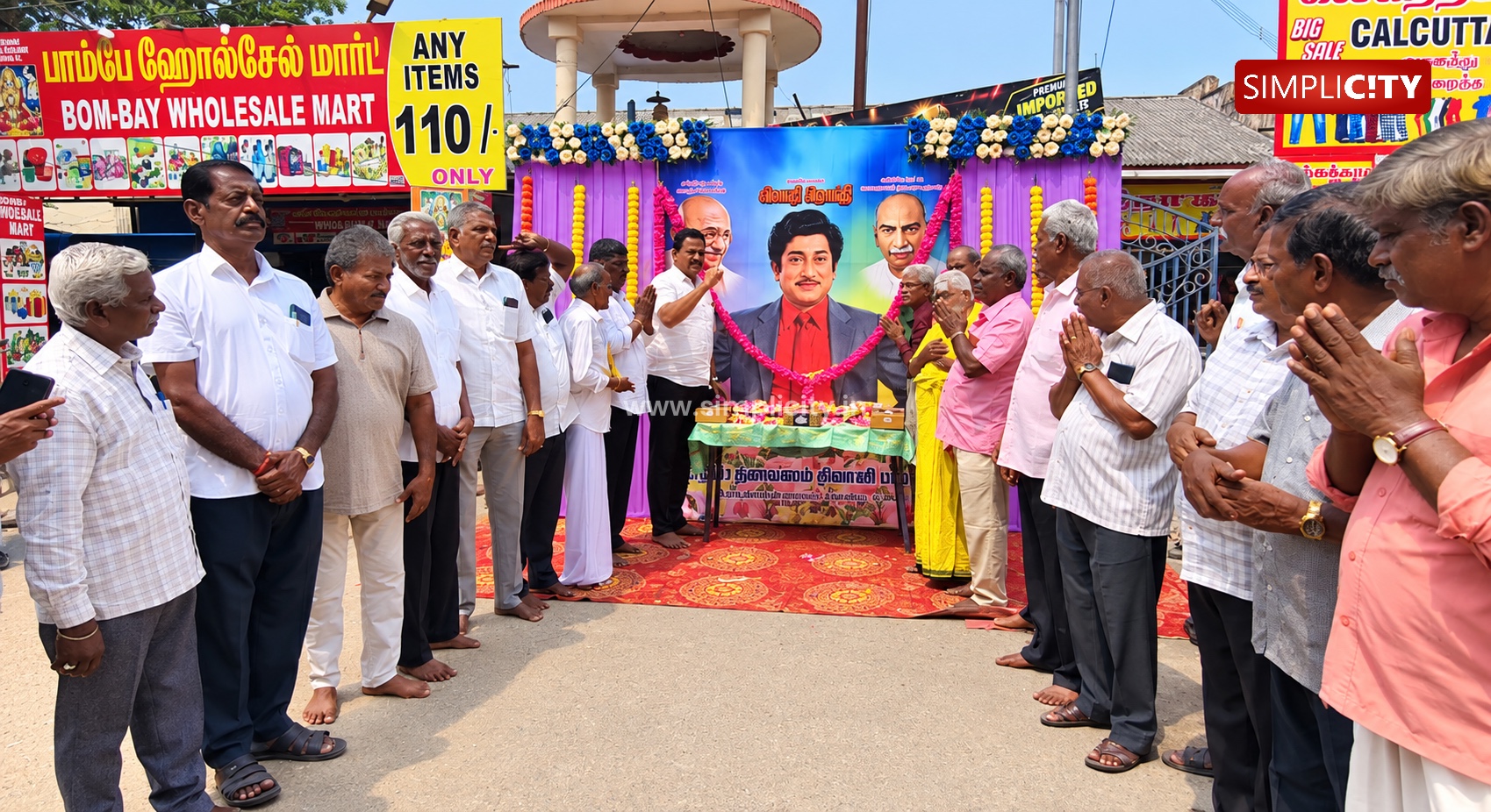 பெரியநாயக்கன்பாளையத்தில் மகாத்மா காந்தி, சிவாஜி கணேசன், காமராஜர் புகழ் அஞ்சலி விழா