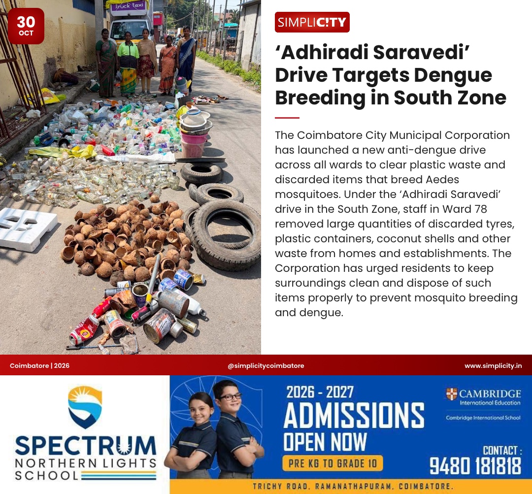 ‘Adhiradi Saravedi’ Drive Targets Dengue Breeding in South Zone — image 1