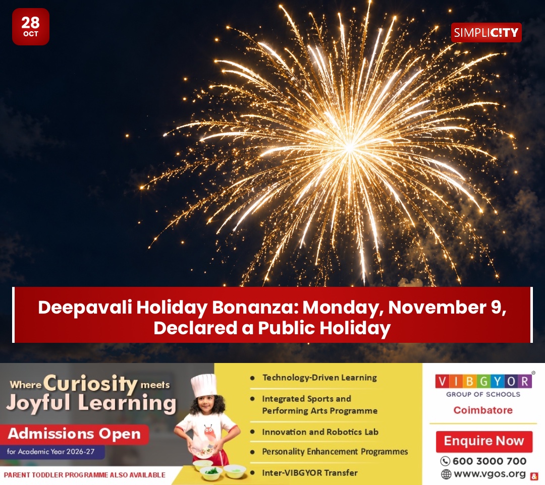 Deepavali Holiday Bonanza: Monday, November 9, Declared a Public Holiday — image 1
