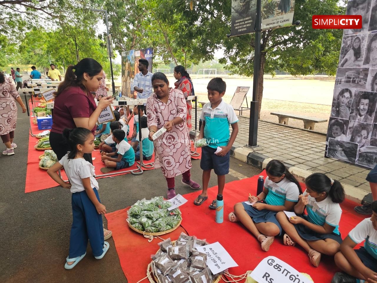 Students of Ksirs School in Coimbatore enthusiastically took part in a children's market event, selling vegetables and greens. — image 4