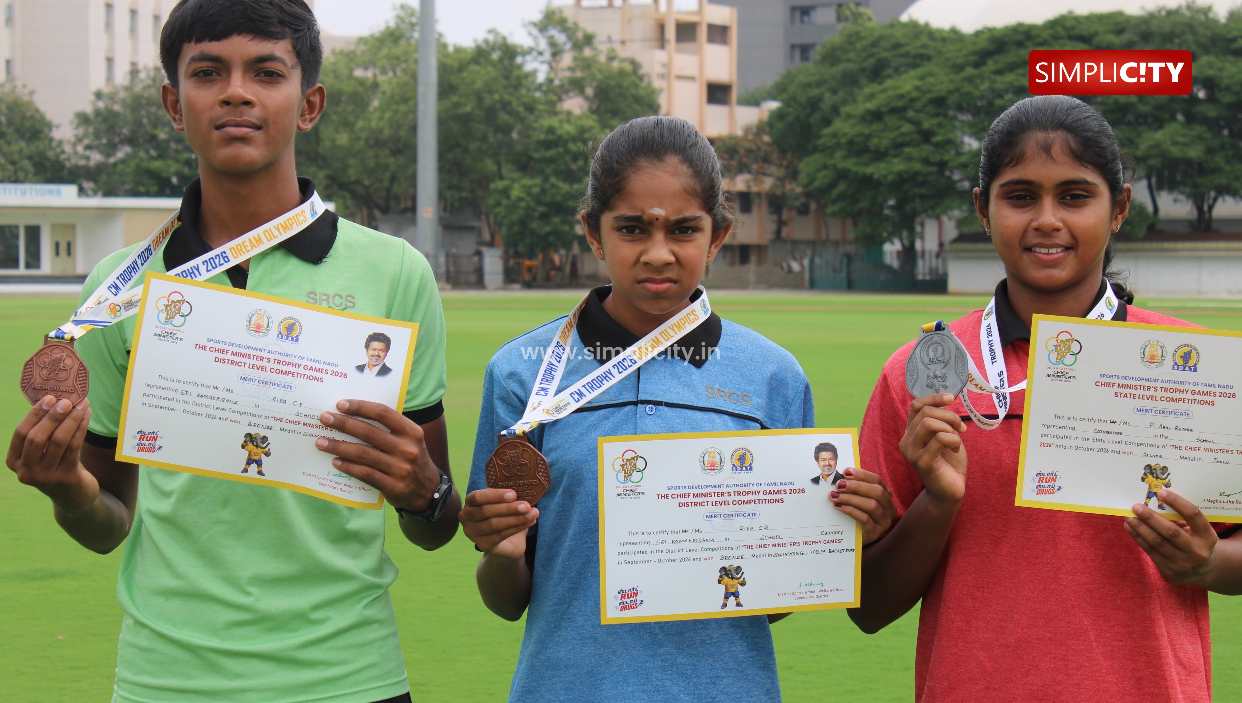 Sri Ramakrishna Central School Students Bag Medals at CM Trophy State and District-Level Sports Meets